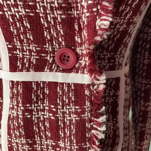 💝 Vertigo XS Burgundy lined tweed Blazer - Picture 4 of 7